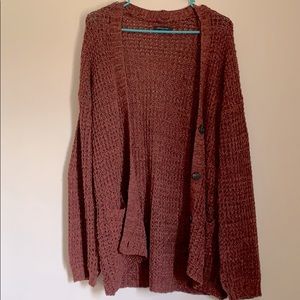 Burgundy oversized cardigan